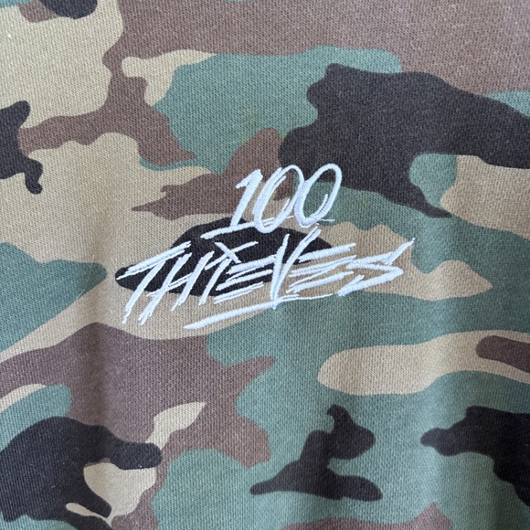 100 THIEVES WOODLAND CREWNECK CAMO Sweatshirt Sz M - Picture 11 of 11